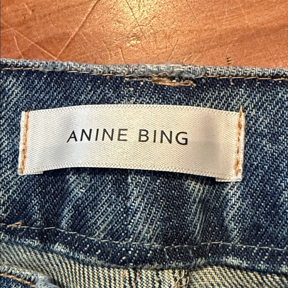 Anine Bing sz 29 Lara jeans ripped raw hem distressed **altered for back gap** - Picture 2 of 15